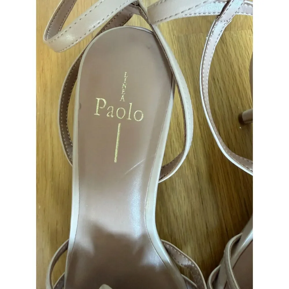 Linea Paolo Candice Flower Pink Leather Sandals Size 8M NWOB